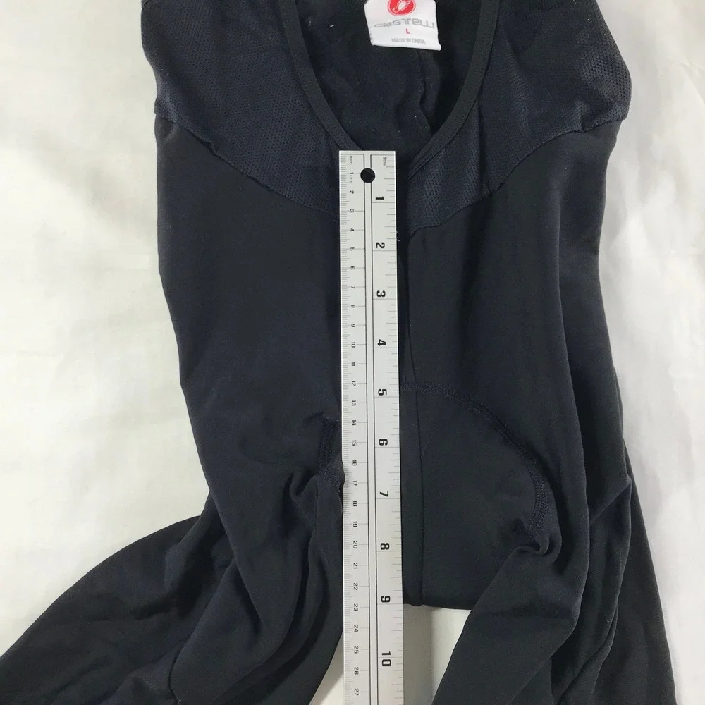 Castelli Mens Black Cycling Bib Tights Padded Chamois Mesh Straps Size Large